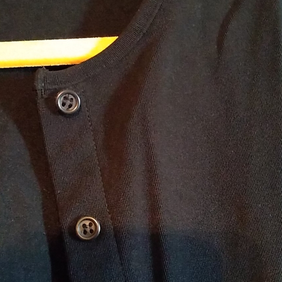 Black Button Down Long Sleeve Cardigan Stretchy Lg - Picture 4 of 4